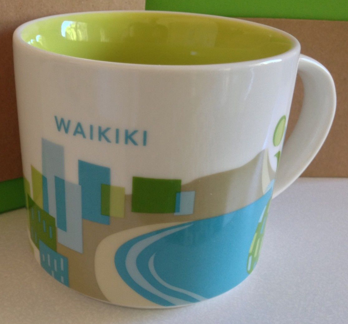Starbucks Hawaii - You Are Here Collection Coffee Mug with Rainbow and  Diamond Head (011023931)
