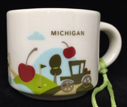 Starbucks You Are Here Ornament Michigan mug