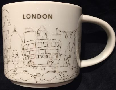 Starbucks London Mug YAH Tower Bridge Thames Big Ben You Are Here England *RARE 
