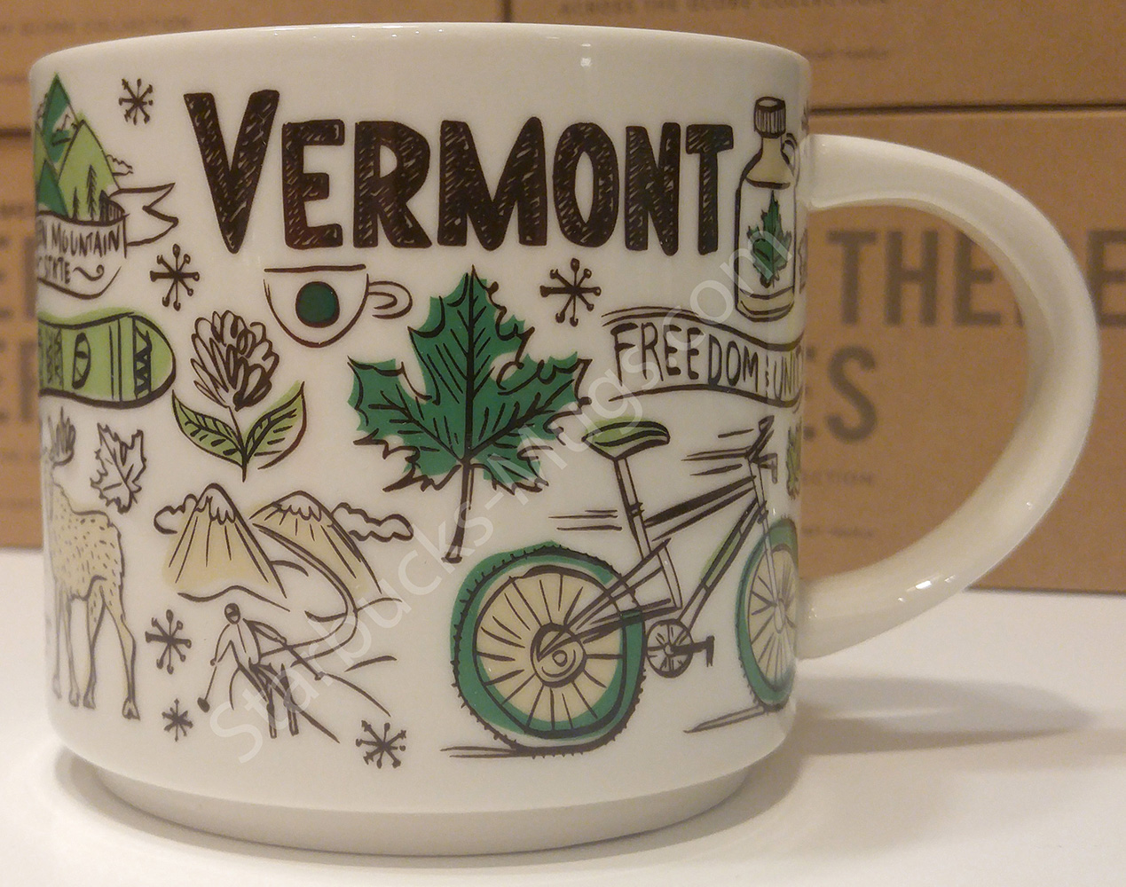 Starbucks VERMONT Ceramic Coffee Mug ORNAMENT Been There Series NEW 2 Oz 
