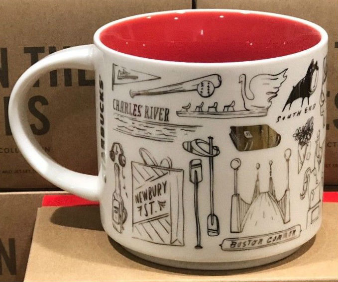 Starbucks Coffee Mug - Been There Series Across The Globe (Boston), 14  ounces