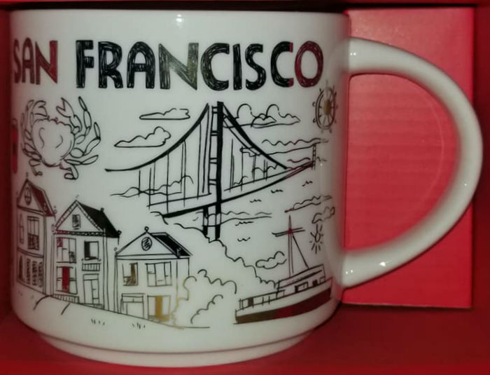Starbucks California & San Francisco Mugs Set Been There Series NEW In Box 