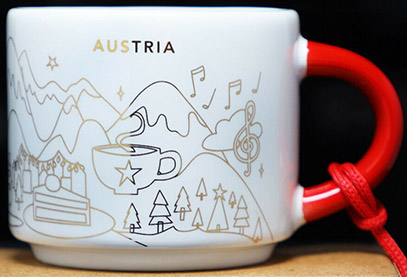 Starbucks You Are Here Ornament Christmas Austria mug