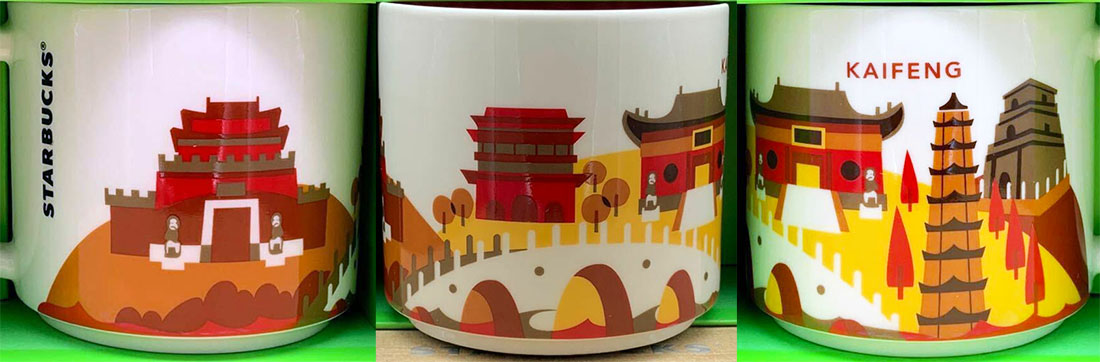 China Starbucks Coffee 14oz You Are Here YAH City Mug~~~KAIFENG 