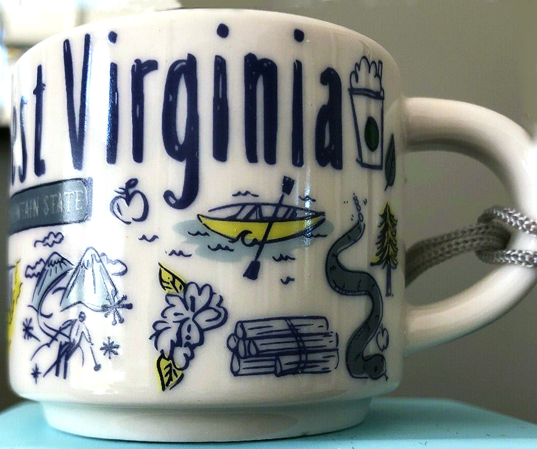 Starbucks West Virginia WV Local Ornament USA State Red Cup 2016 Mermaid Ceramic 