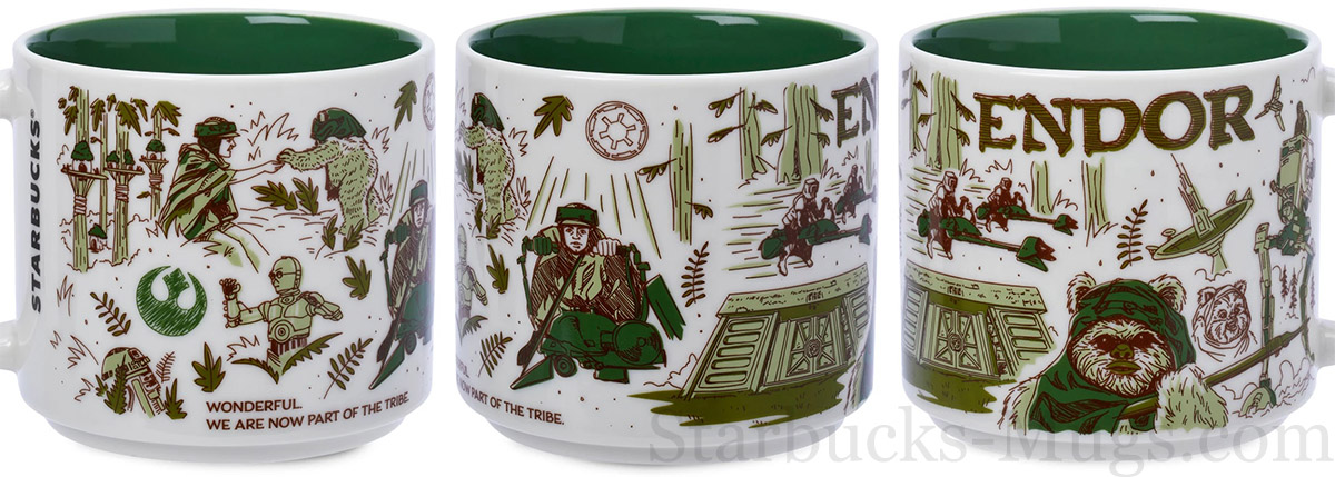 Star Wars Camp Endor Retro Mugs | Ewok Forest Camp of Endor Cups | Set of 2 Mugs