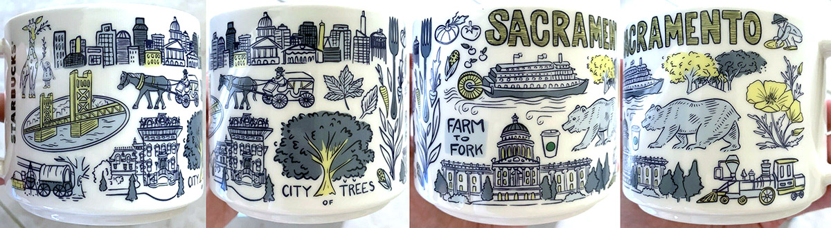 What Sacramento landmarks did Starbucks include in the localized mug