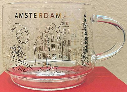 Starbucks You Are Here Christmas Glass Amsterdam mug