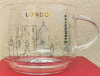 Starbucks You Are Here Christmas Glass London mug