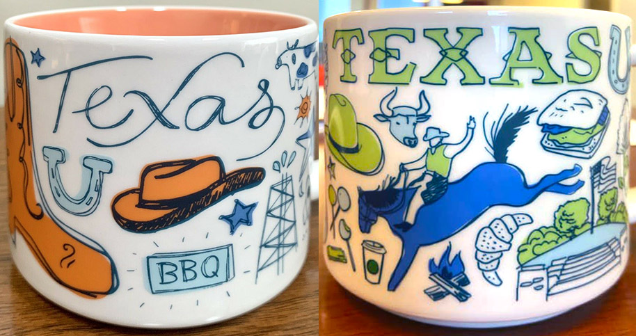 Starbucks - Taza de café Texas con tarjeta de regalo de Texas Starbucks de  edición limitada, colección Been There Series Across The Globe, juego de