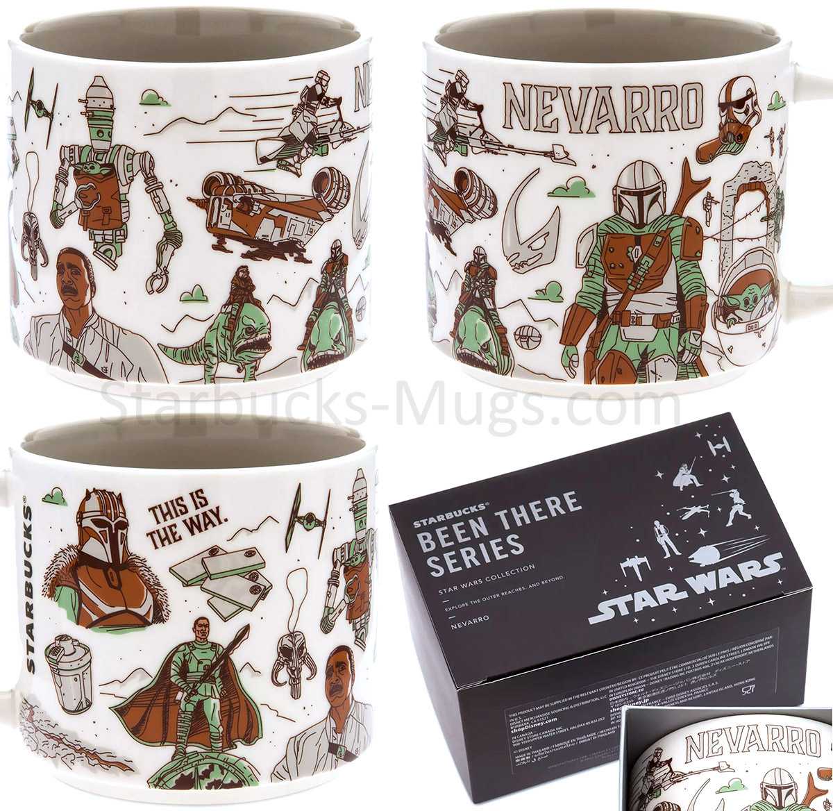 Nevarro, Naboo and Ahch-To Starbucks® Mug Ornament Set – Been There Series  – Star Wars