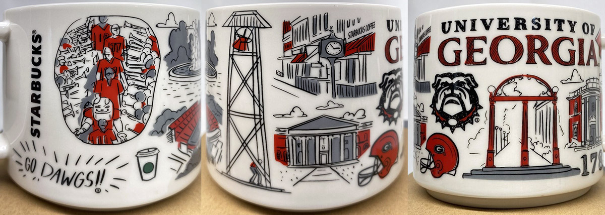 Starbucks Been There Series Campus Collection University of  Georgia Ceramic Coffee Mug, 14 Oz (White/Red): Coffee Cups & Mugs