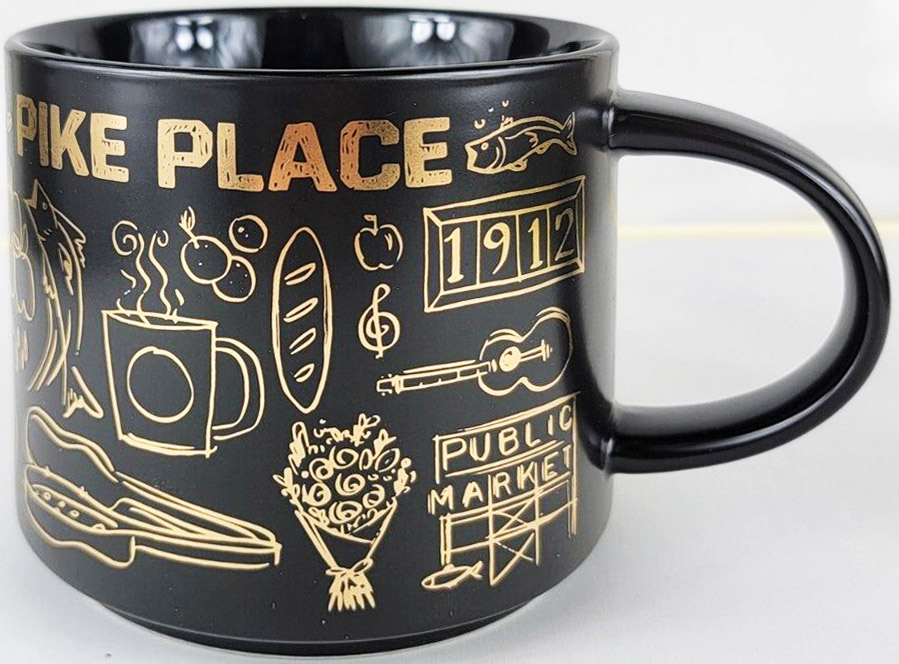 Starbucks Pike Place Gold Double Wall Ceramic Travel Mug