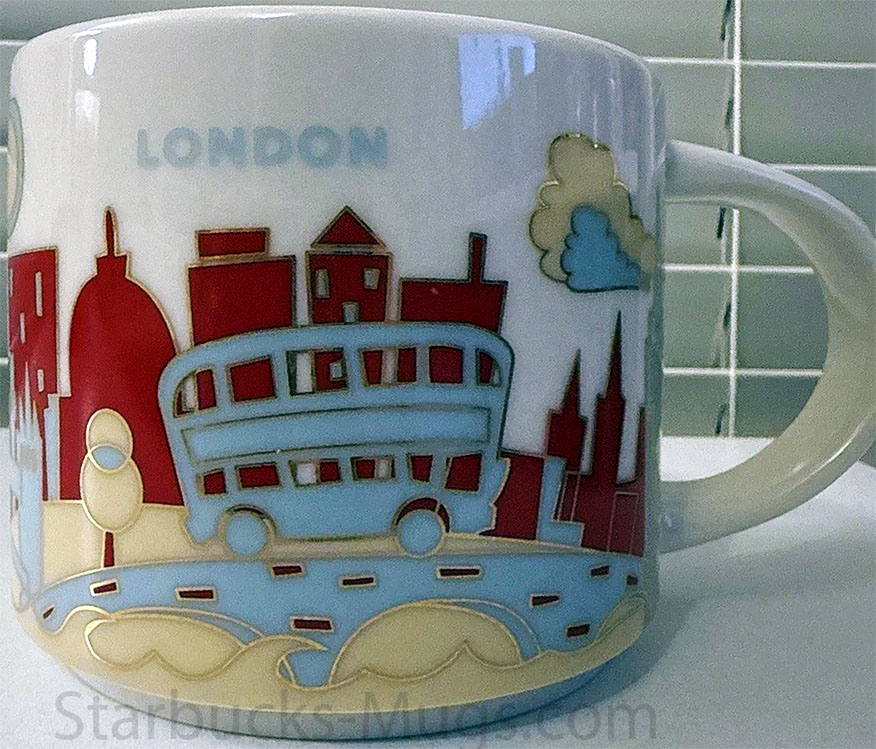 Starbucks You Are Here London Gold Outline mug
